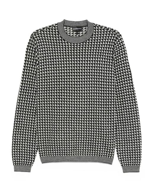 Emporio Armani Gray Wool Crewnekc Jumper for men