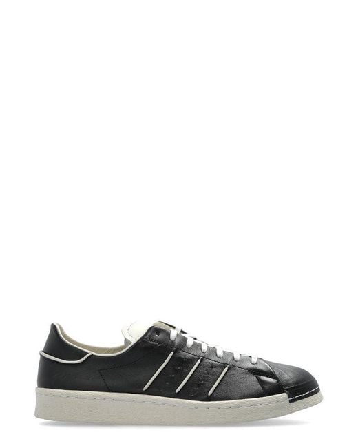 Y-3 Black Leather Y-3 Superstar Sneakers for men