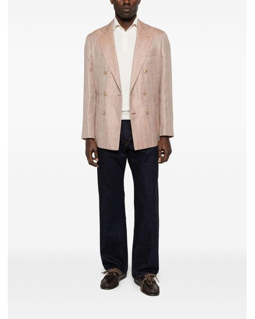 Brunello Cucinelli Pink Double-Breasted Jacket for men