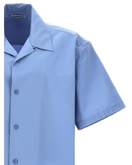 Bowling Shirt Camicie Celeste di Jil Sander in Blue da Uomo