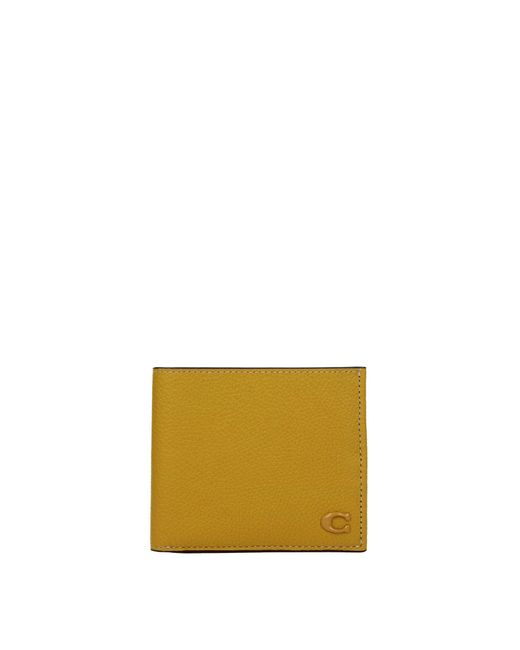 COACH Yellow Wallets Leather Mustard for men