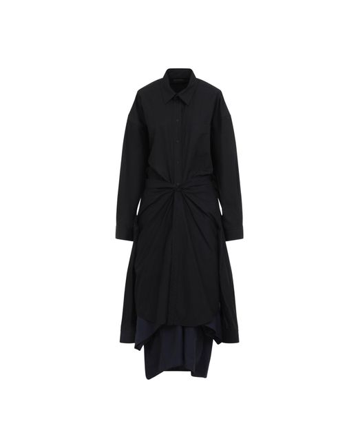 Balenciaga Black Maxi Patched Shirt