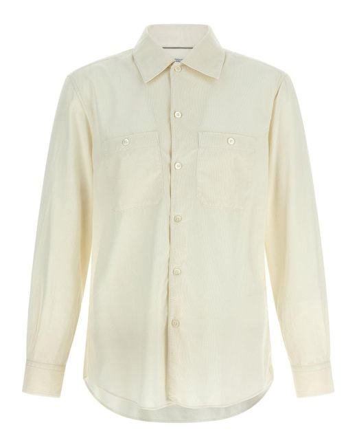 Brunello Cucinelli White Corduroy Shirt Shirt And Blouse for men