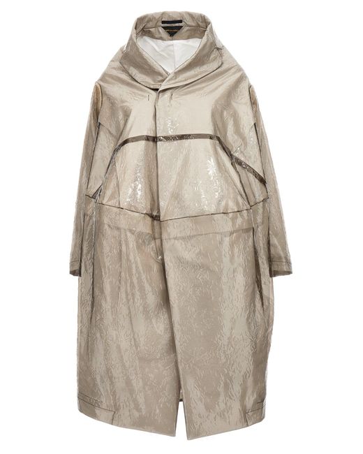 Comme des Garçons Natural Oversize Texture Trench Coat Coats, Trench Coats
