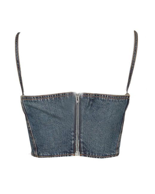 Alaïa Blue Bandeau Bustier Tops