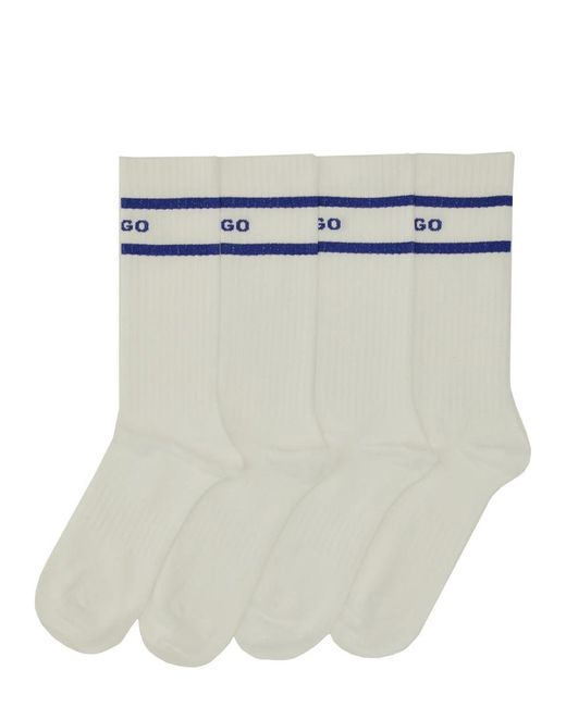 Boss White Set Of Two Socks With Logo for men