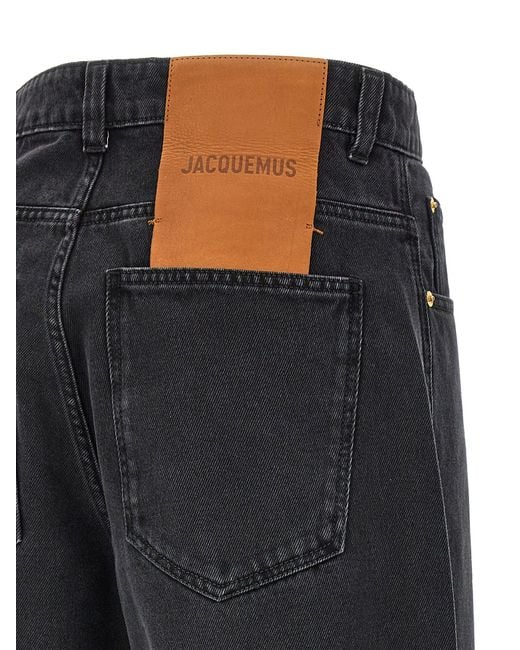 Le De-NîMes Large Jeans Nero di Jacquemus in Blue