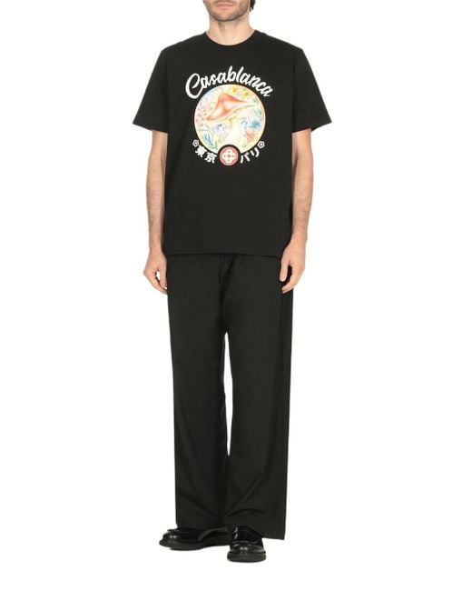 Casablanca Black Mushroom Emblem T-Shirt for men
