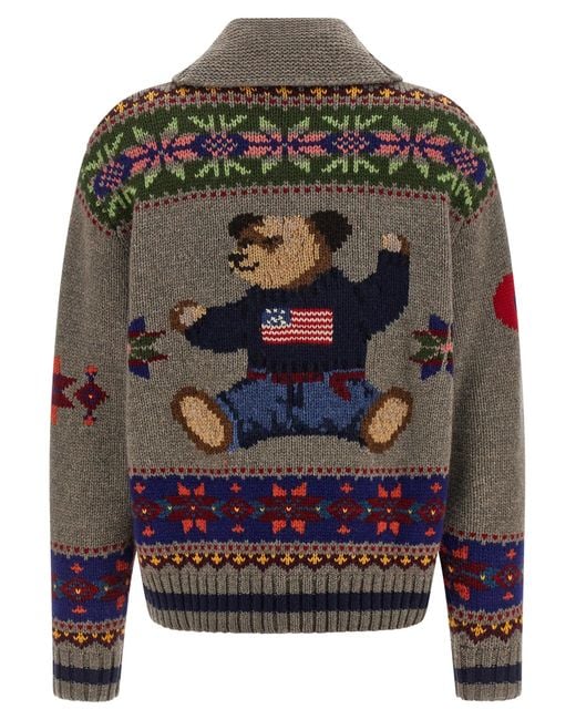 Polo Ralph Lauren Gray Polo Bear Sweaters And Cardigans