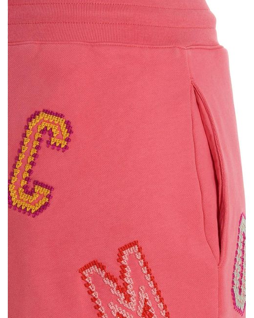 Moschino Lettering Embroidered Logo Bermuda Shorts