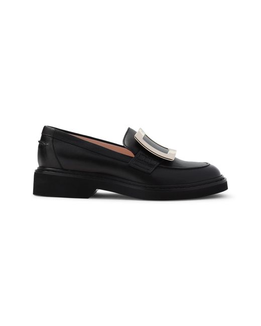 Roger Vivier Women's Black Leather Vivier Viv Rangers Met Buc 25