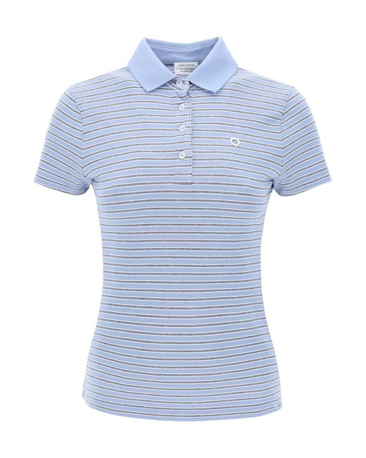 Saks Potts Blue Venus Striped Polo Shirt