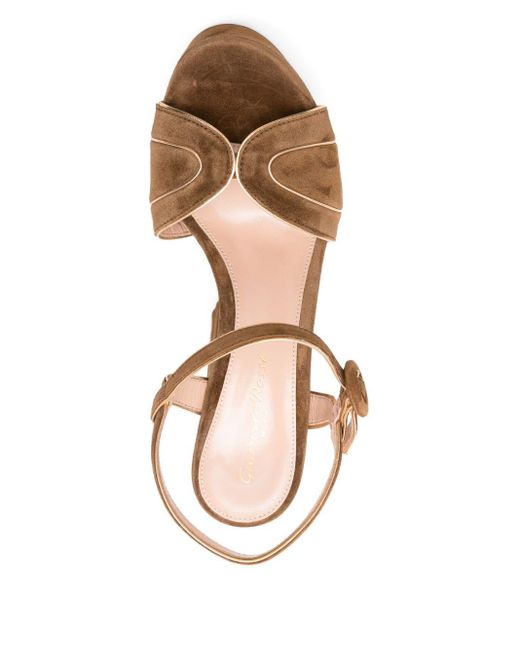 Gianvito Rossi Multicolor Suede Heeled Sandals With A 125 Mm Platform