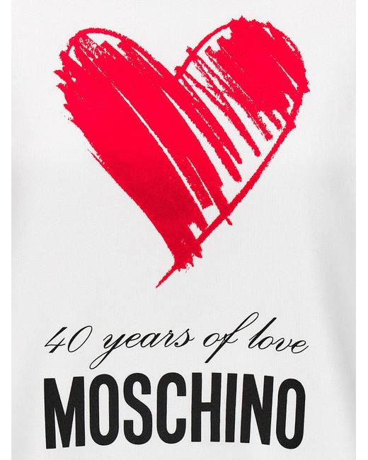 40 Years Of Love Felpe Bianco di Moschino in White