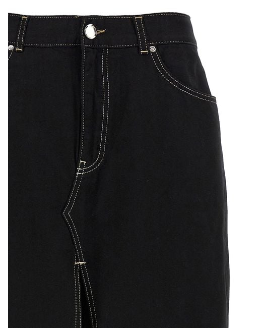 Maxi Slit Skirt Gonne Nero di Pinko in Black