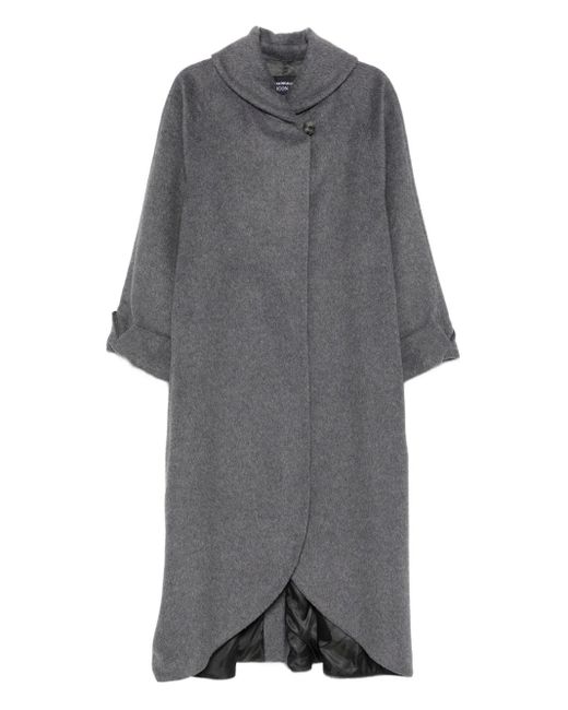 Emporio Armani Gray Wool Long Coat