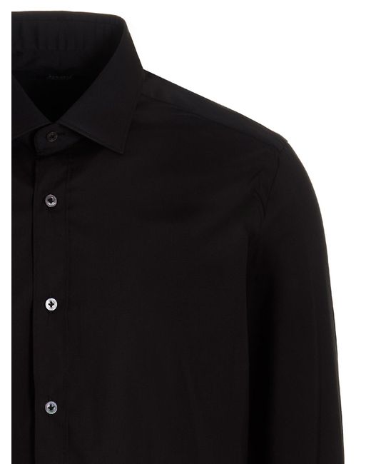 Barba Napoli Black Poplin Shirt Shirt, Blouse for men
