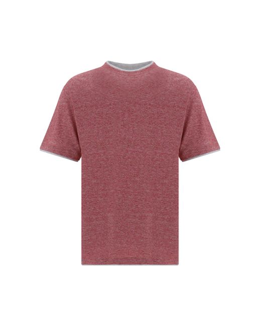 T-Shirt di Brunello Cucinelli in Pink da Uomo