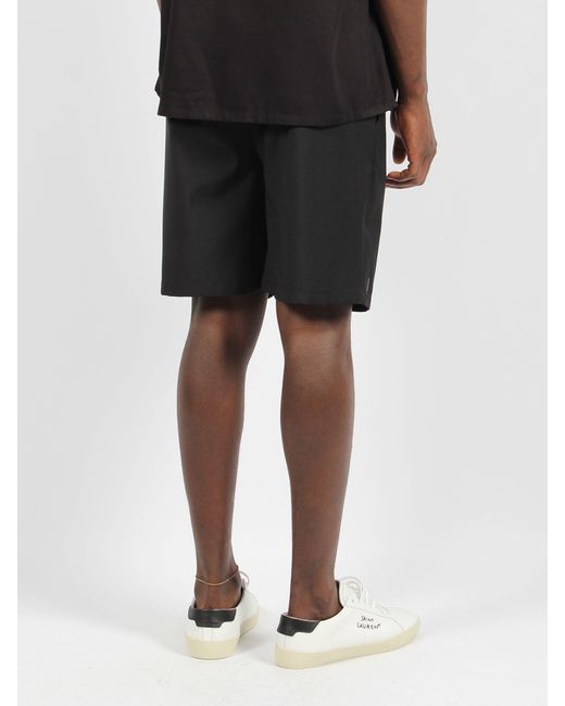 Low Brand Black Tropical Wool Shorts for men