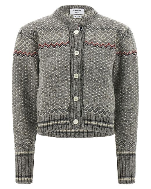 Fairisle Jersey Float Maglioni Grigio-Donna di Thom Browne in Gray
