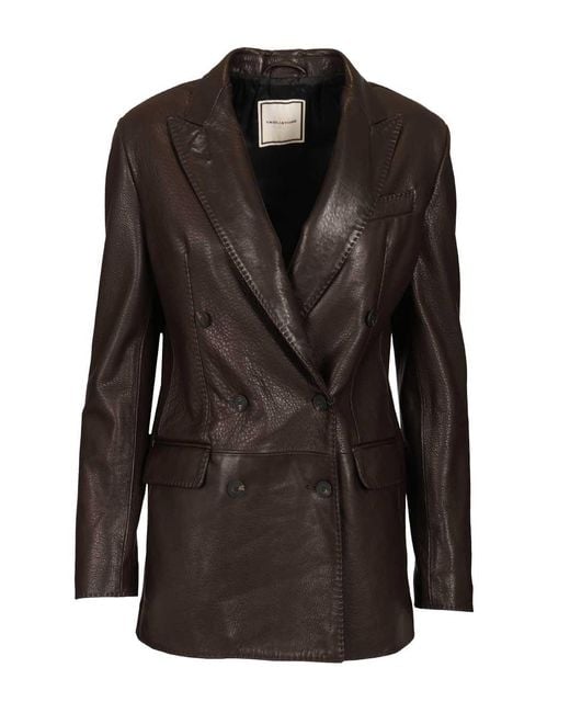 Tagliatore Black Josie Double-Breasted Lambskin Blazer