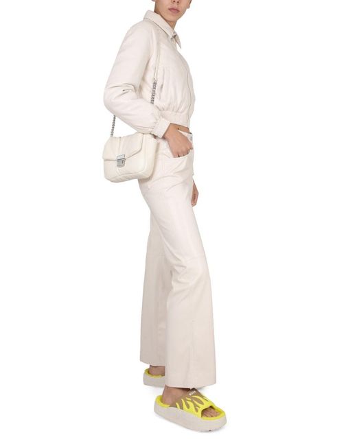 MSGM White Jacket With Classic Collar