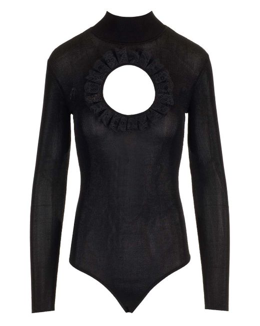 SELF PORTRAIT RESIDENCY Black Knitted Bodysuit Tops