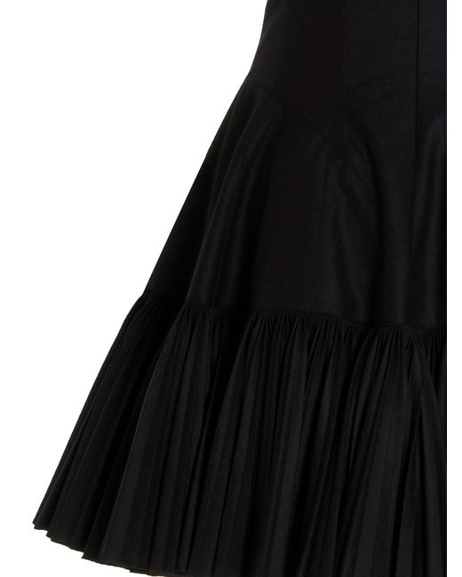 Giovanni bedin Black Pleated Flannel Dress