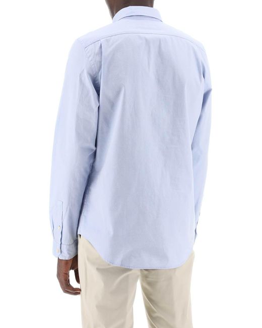 PS by Paul Smith Blue Camicia Button Down In Cotone Organico for men