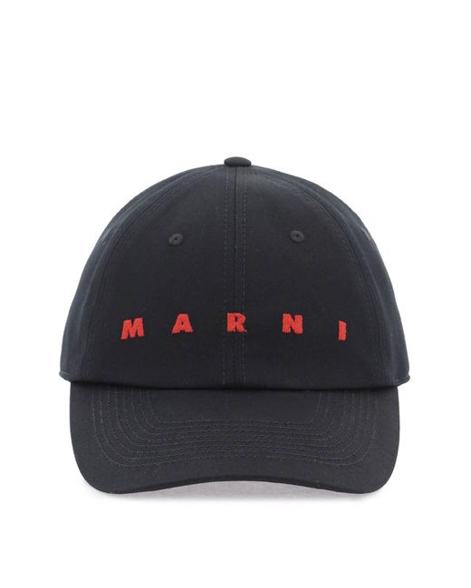 Marni Blue Cappello Baseball Con Logo Ricamato for men
