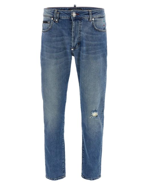 Philipp Plein Blue Used Jeans for men
