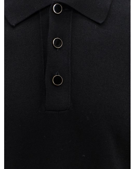 Lardini Black Cotton And Viscose Polo Shirt for men