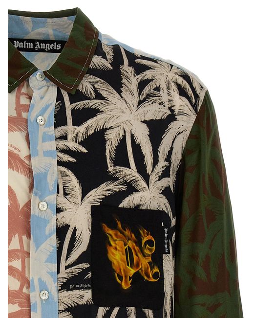 Palm Angels Multicolor Patchwork Palms Shirt, Blouse for men