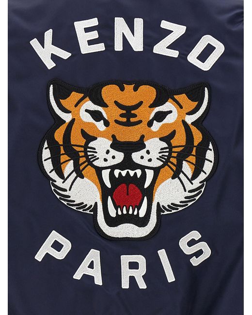 KENZO Blue Lucky Tiger Casual Jackets, Parka