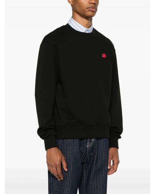 Felpa Con Applicazione Boke Flower di KENZO in Black da Uomo