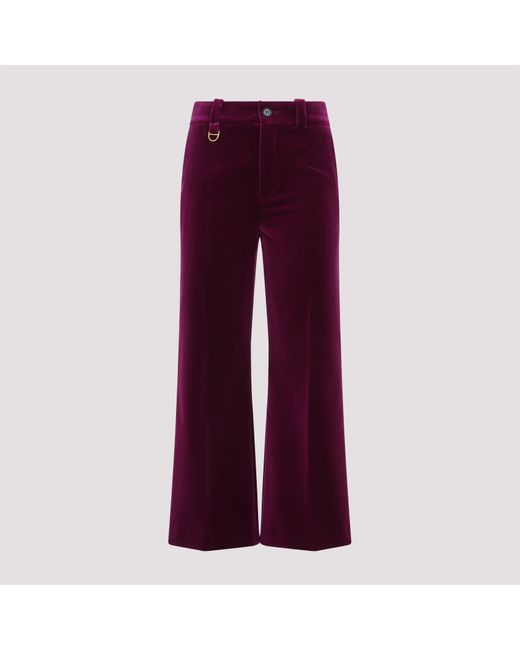 Wide Flare Cotton Pants-Donna di Chloé in Red