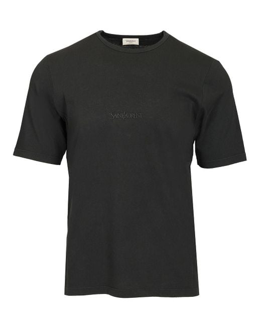 Saint Laurent Black Cotton T-Shirt for men