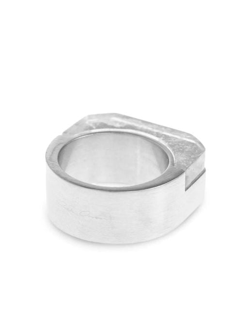 Rick Owens White Hollywood Double Crystal Ring