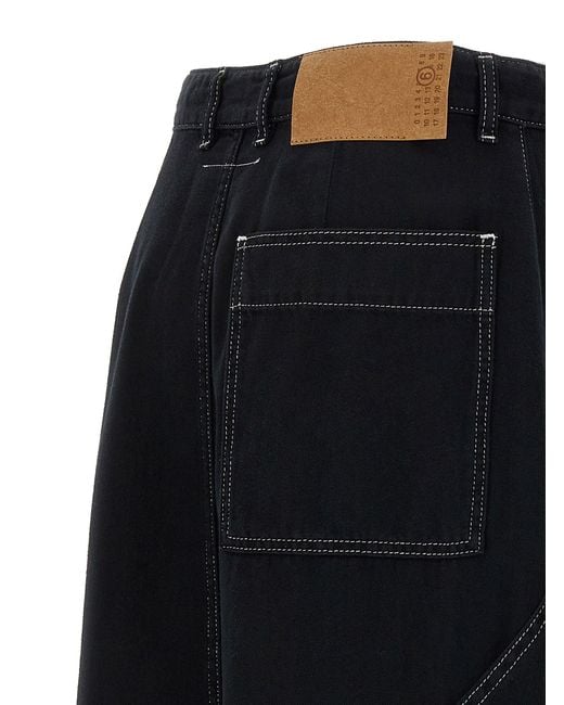 Gonna Jeans di MM6 by Maison Martin Margiela in Black