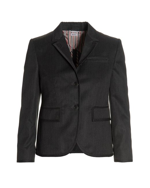 Thom Browne Black Wool Single Breast Blazer Jacket