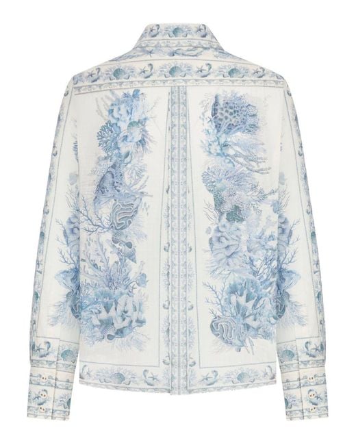 Zimmermann Blue Wanderlust Cotton Shirt