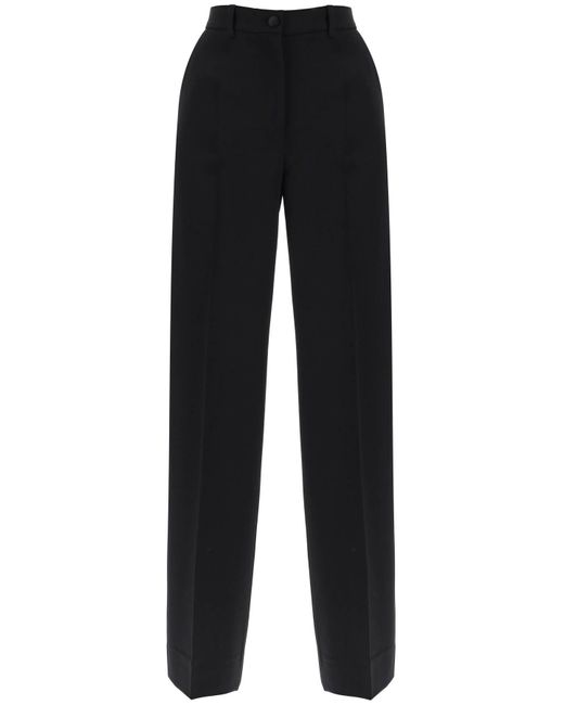 Dolce & Gabbana Black Wide Leg Tailoring Pants