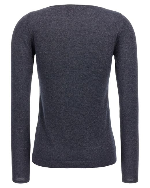 Brunello Cucinelli Blue Sparkling Sweaters And Cardigans