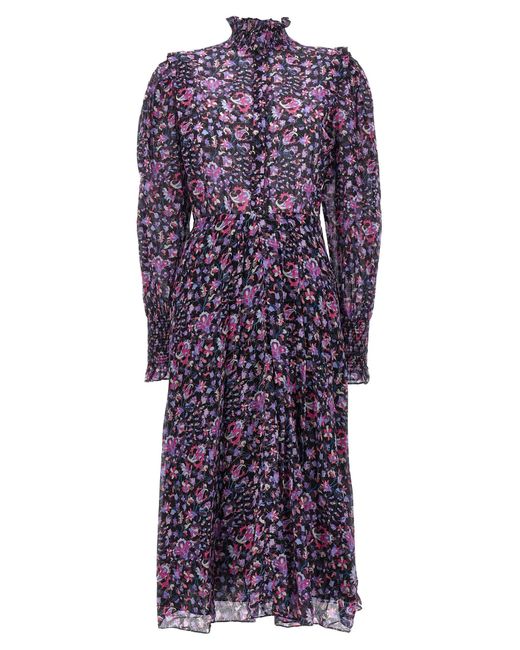 Isabel Marant Purple Dress In Printed Cotton