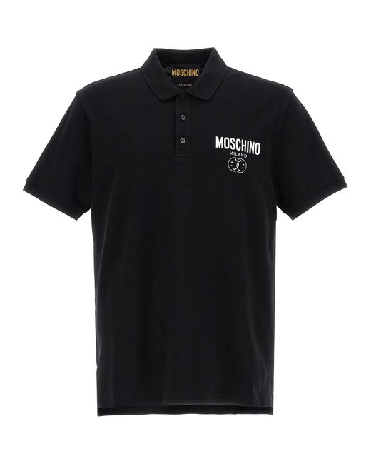 Moschino Black Double Smile Polo for men