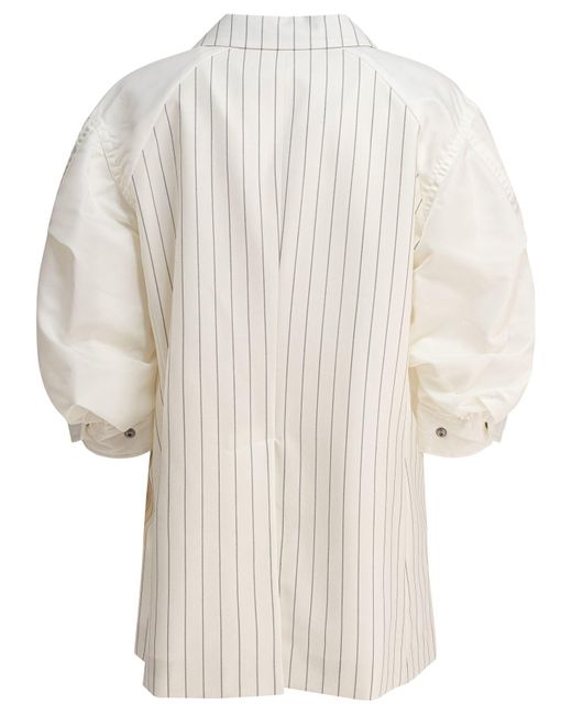 Sacai Balzer Double-breasted Wool And Silk Jackets White in