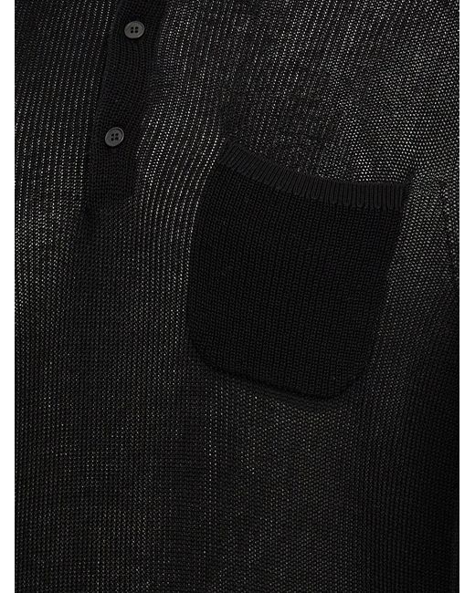 Cotton Knit Shirt Polo Nero di Ballantyne in Black da Uomo