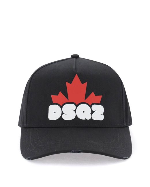 DSquared² Black Dsq2 Baseball Cap for men