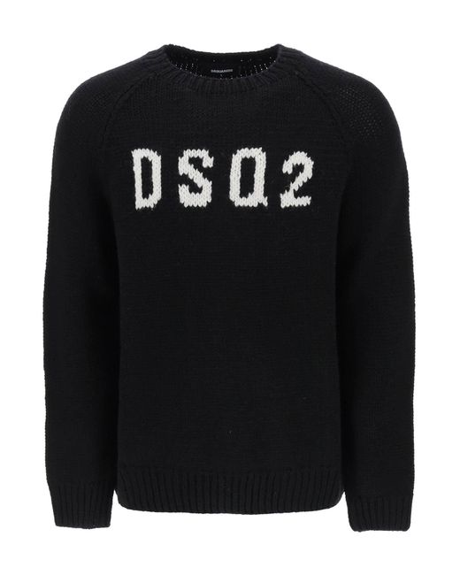 DSquared² Black Dsq2 Wool Sweater for men