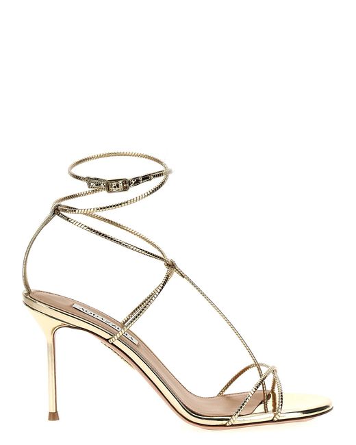 Aquazzura Metallic Roman Romance Sandals